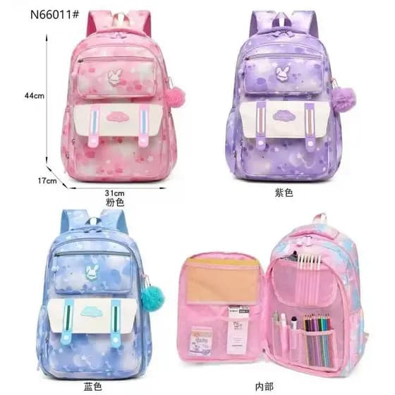 Mochila stitch infantil e Juvenil Escolar Femenina costa Impermeável Grande NYLON