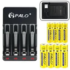 Carregador De Pilhas Recarregável AA/AAA 1200mAh/700mAh 1.2V De 8 Bateria 1200 ciclo