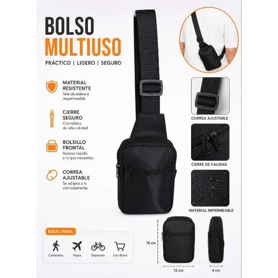 bolsa bag transversal unissex de ombro alça regulavel elástico