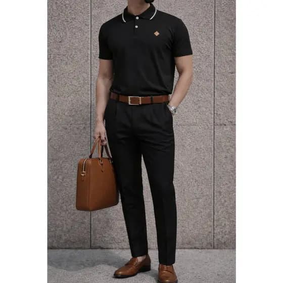 Kit Calça + Gola Polo - Calça Social e Camisa/Blusa Polo Masculina Social Basico Tam 36 Ao 48