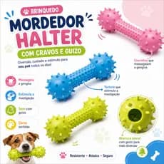 Brinquedo Mordedor para Cachorro Halter com Sino Brinquedo Pet Interativo Saúde Dental Com Cravos