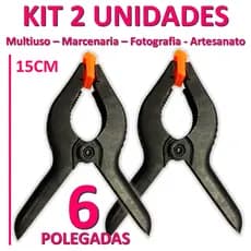 Kit 2 Pregador Grampo Sargento Garra Presilha Tamanho 6 Polegadas Fundo Foto e Marcenaria