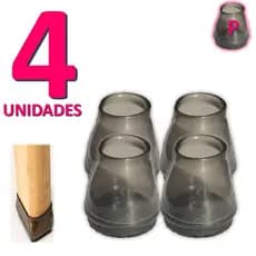 4 Protetor Silicone CÔNICO PRETO Tamanho PEQUENO para Pé de Cadeira e Mesa Anti Risco