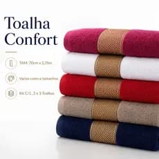 Jogo Toalha de Banho Confort 1 , 2 e 3 Peças 100% Algodão Grossa Felpuda Super Macia Excelente Absorção  Premier Habitat