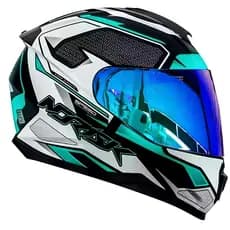 CAPACETE NORISK RAZOR SPEEDMAX VERDE BRANCO ORIGINAL + VISEIRA CRISTAL E CAMALÃO + NARIGUEIRA TOP
