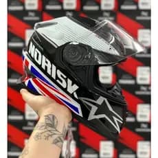 CAPACETE NORISK ORIGINAL FF302 GRAND PRIX SOUL 2 UK REINO UNIDO VISEIRA SOLAR PAISES ESPORTIVO