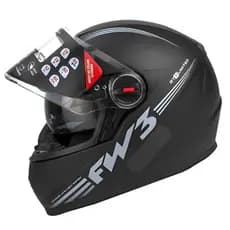 CAPACETE FW3 LANÇAMENTO LIMITED PRETO BRILHO FOSCO COM VISEIRA INTERNA SOLAR CLASSIC BASICO + BRINDE