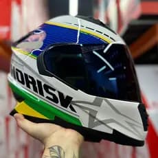 CAPACETE NORISK FF302 GRAND PRIX PAISES BRASIL VERDE AMARELO VISEIRA SOLAR +VISEIRA AZUL+ SUPER BRINDE