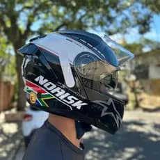 CAPACETE NORISK LANÇAMENTO FORCE II OCULOS INTERNO ARTICULADO GRAND PRIX PAÍSES ÁFRICA + BRINDE EXCLUSIVO NOVO