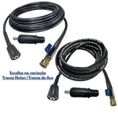 Bico Curto c/ Mangueira Alta Pressão Engate Rápido e Registro p/ Lavadora 127V Karcher HD585 Wap5100