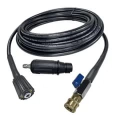 Bico Curto c/ Mangueira Alta Pressão Engate Rápido e Registro p/ Lavadora 220V Karcher HD585 Wap 4100/5100