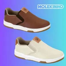 Tênis Molekinho Infantil Slip On Calce Fácil Original Luxo Escola Passeio Confortável | Lançamento !