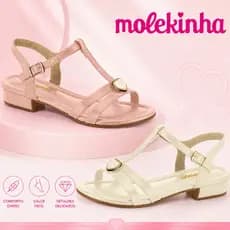 Molekinha Sandalia Menina Infantil Fivela Salto Baixo Anti Derrapante | Original Molekinha !