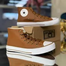 botinha caramelo em couros star white vulcanizado tenis de cano alto unissex