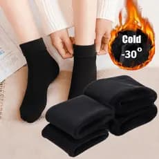 2/4/6 pairs women's high-top thick plush thermal fleece socks size 35-40