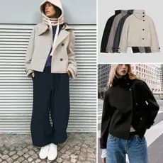 ZA Primavera Novo Produto Feminino Manga Comprida Gola Alta Casaco Curto 6318293 2078780