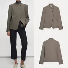 ZA Blazer feminino novo estilo primavera All-Match com gola alta 3736051