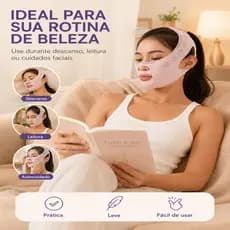 Faixa Modeladora Facial em V Reafirmante Anti-Flacidez – Bandagem Lifting para Queixo e Rosto