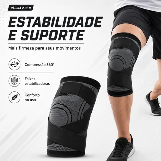 Joelheira Tornozeleira Munhequeira de Compressão 360° Estabilizadora Ortopédica Esportiva