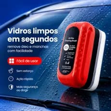 Limpador de Vidro Automotivo  Esponja Anti Mancha para Para-Brisa Remove Óleo e Filme com Polimento