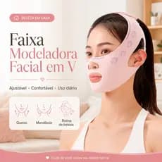 Bandagem Facial V Line Modeladora para Queixo Duplo, Rosto Fino e Lifting Reutilizável