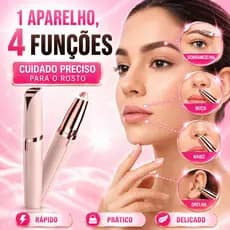 Depilador Elétrico Facial Tipo Caneta USB Recarregável para Sobrancelha Buço Nariz e Rosto