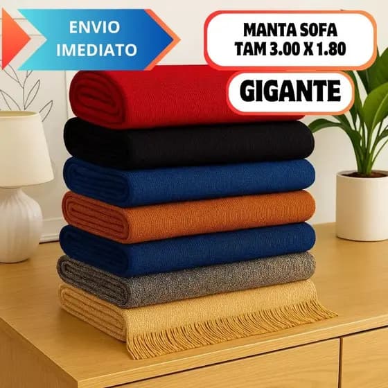 Manta De Sofá Artesanal King Gigante 3,00 x 1,80 100% Algodão Protetor Decoração Prime