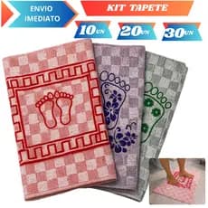 Kit 10 20 ou 30 Tapete Pezinho Para Banheiro Toalha de Piso Atoalhado Tapete Pezinho Estampado Premium.