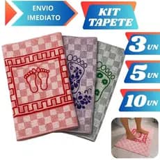 Kit 10 5 ou 3 Tapete Para Banheiro Toalha de Piso Atoalhado Tapete Pezinho Estampado