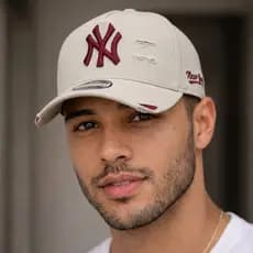 Boné NY New York Aba Curva Ajustável Feminino e Masculino Streetwear Destroyed Premium