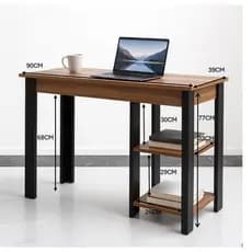 Escrivaninha Industrial com 2 Prateleiras para Organização