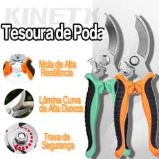 Tesoura de Poda Profissional Aço Inox Super Afiada Poda Precisa Ergonômica para Jardim e Pomar
