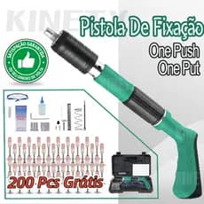 Pistola De Fincar Pregos Manual Silenciosa Com 200 Pregos Kit Completo Profissional Para Concreto Aço E Alvenaria