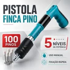 Fixador Manual De Pinos Tipo Pistola Para Concreto Aço Alvenaria 5 Níveis De Potência Com 100 Pinos KINETX