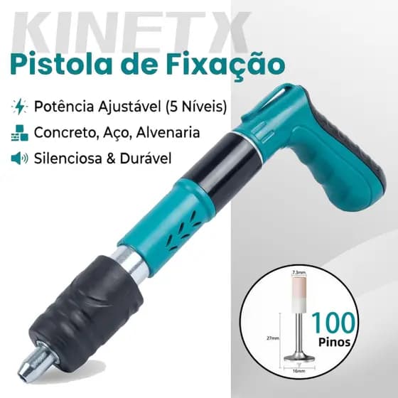 Pistola Finca Pinos Manual De Fixação Aço Concreto Teto Gesso Ferramenta Profissional Alta Pressão+ 100 Pregos