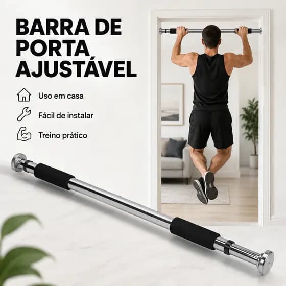 Barra Fixa De Porta Ajustável Sem Furar Exercício Musculação Treino Em Casa Pull Up Calistenia Fácil Instalação