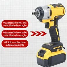 Berbequim elétrico sem fios com chave de fendas, bateria de 2 células e conjunto completo de acessórios com 3 funções