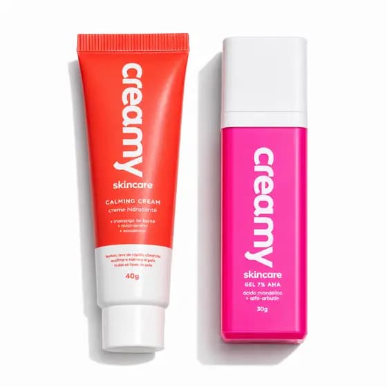 Kit Creamy Ácido Mandélico Gel Antiacne e Calming Cream Hidratante Facial (2 produtos)