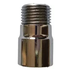 Extensão Lisa Curta 1/2 Metal Cromado Prolongador Prateado