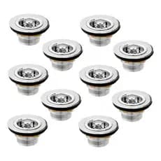 Kit 10 Válvula Americana Pia Cozinha 3.1/2 Metal Cromada Prateado Cromado