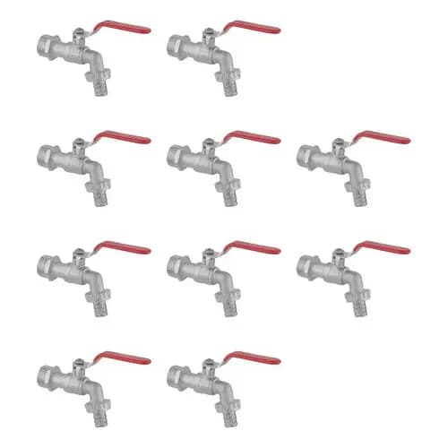 Kit 10 Torneira Esfera Jardim Quintal Tanque 3/4 X 1/2 Metal