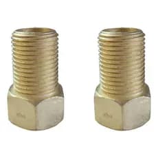 Kit 2 Prolongador Médio Metal Torneira Chuveiro 1/2 X 4 Cm Dourado