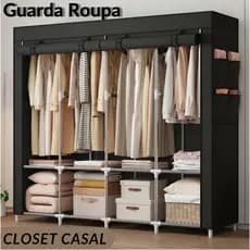 Guarda Roupa Dobrável Armário Organizador Multiuso Roupeiro Cabideiro Sapateira