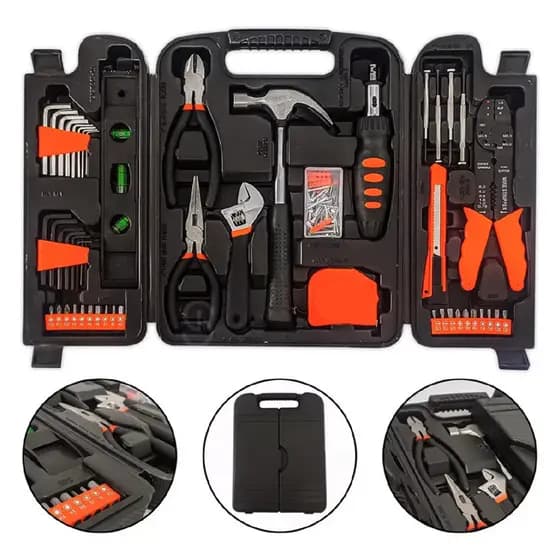 kit ferramentas 129 peças com maleta completa profissional para casa e reparos