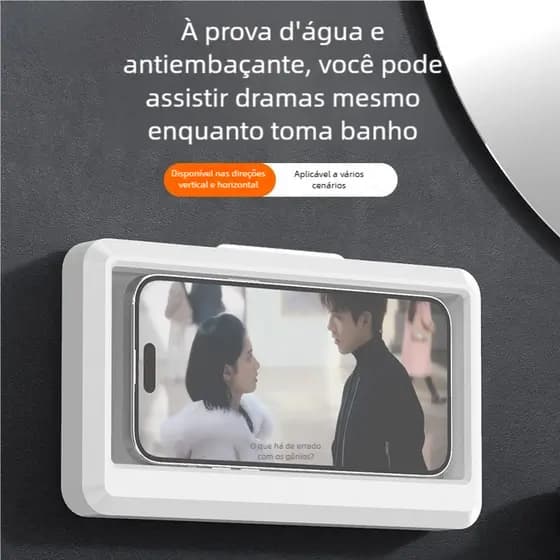 Suporte de Telefone no Chuveiro: Rotação 360° Completa