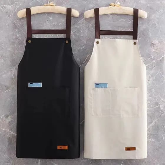 Avental Resistente a Óleo e Água - Cozinha com Bolsos Frontais Grandes | Babador Ajustável 💧