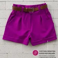 Short Feminino Alfaiataria Social com Cinto Cintura Alta ENVIO IMEDIATO