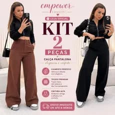 Kit 2 Calça Alfaiataria PREMIUM Com Bolso Cintura Alta ENVIO IMEDIATO