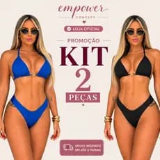 Kit 2 Biquini Fio Duplo Top Cortininha Calcinha Asa Delta ENVIO IMEDIATO