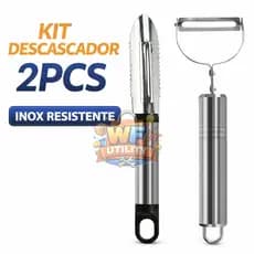 Kit Descascador Inox 2PCS – Descascador de Legumes Frutas Lâmina Afiada Aço Inox Cozinha 2PÇS